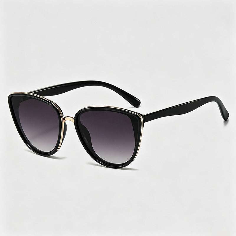 Cat Eye Gold Trim Sunglasses - Shopdayla Wholesale - #9938