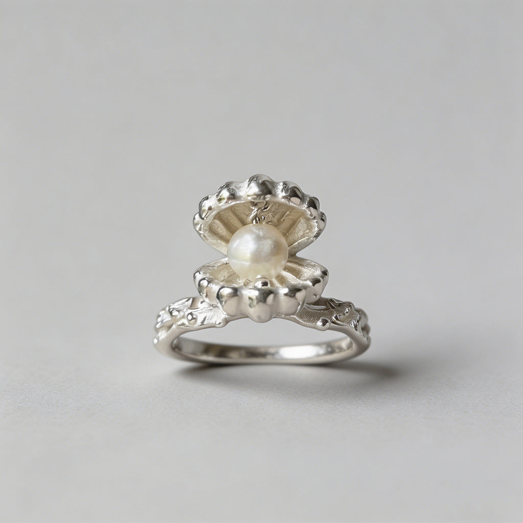 Vintage Shell Pearl Open Ring - Shopdayla Wholesale - #4866