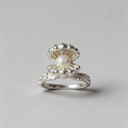 Vintage Shell Pearl Open Ring - Shopdayla Wholesale - #4866