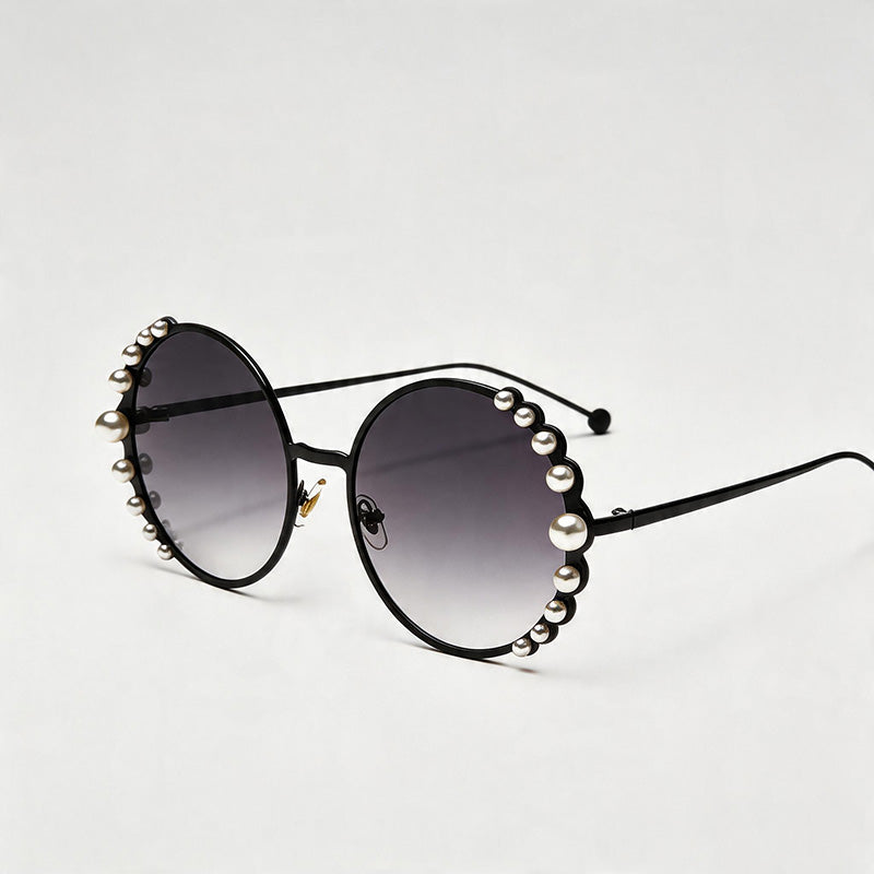 Round Pearl-Embellished Metal - Shopdayla Wholesale - #7394