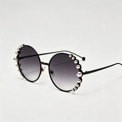 Round Pearl-Embellished Metal - Shopdayla Wholesale - #7394