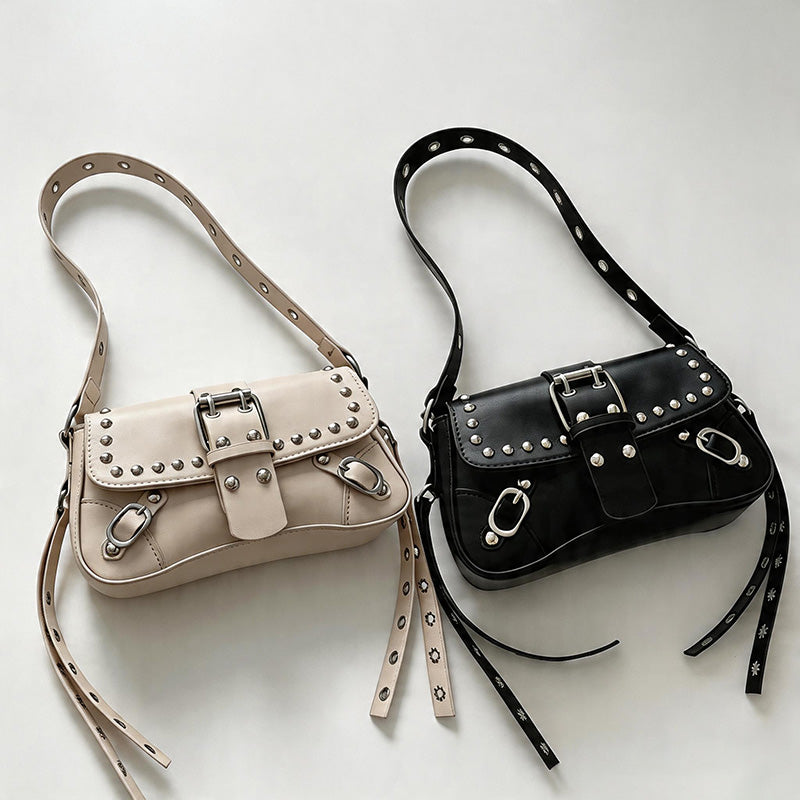 Studded Moto-Style Crossbody B - Shopdayla Wholesale - #7154