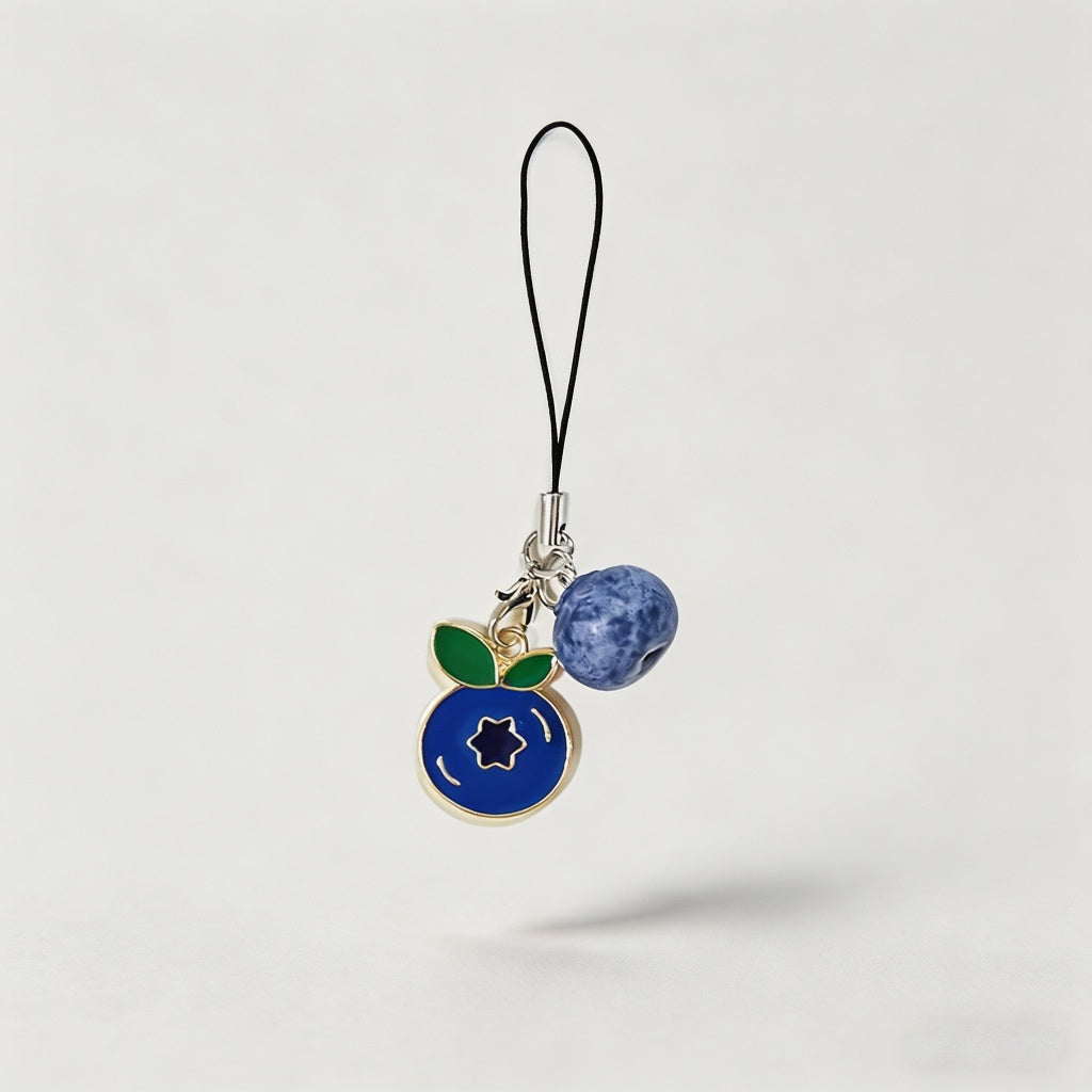 Blueberry Resin & Alloy Keychain