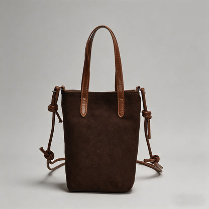 Vintage Suede Mini Bucket Cros - Shopdayla Wholesale - #9586