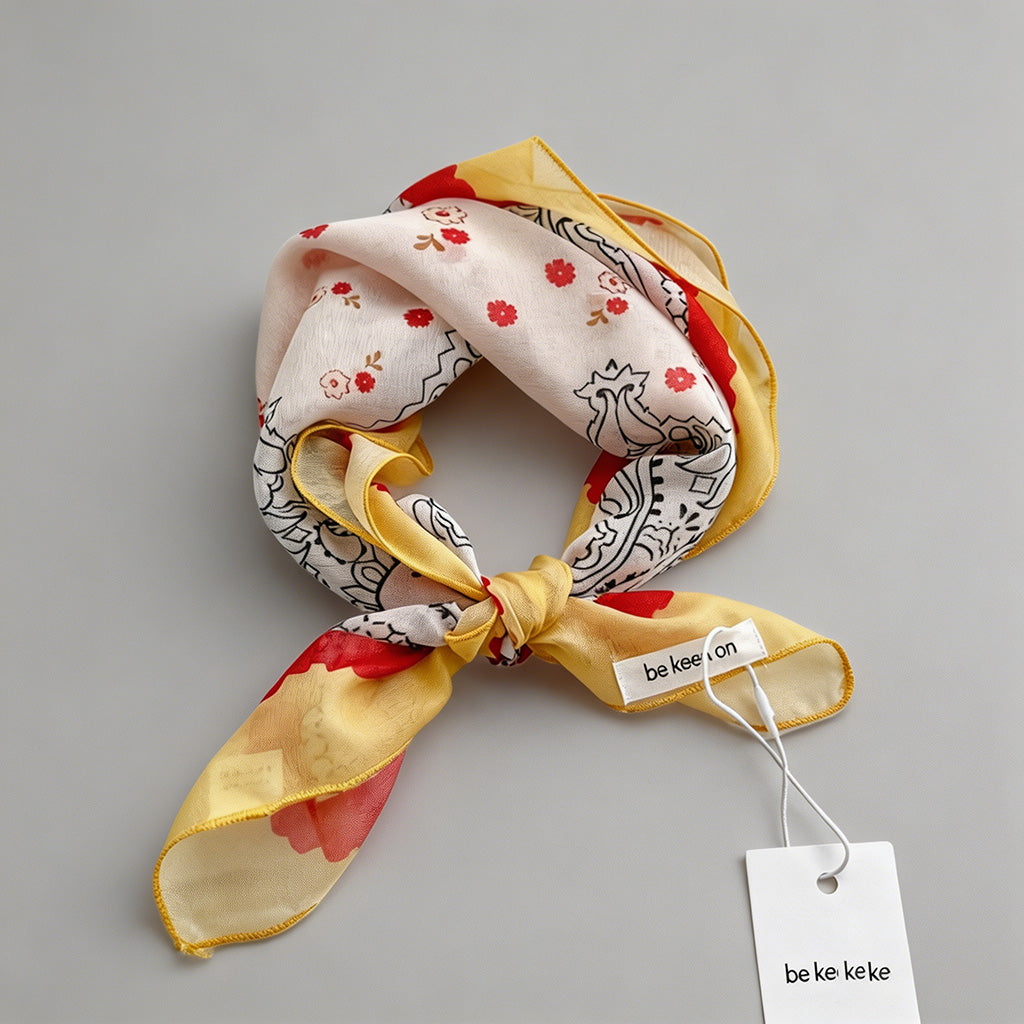Vintage Soft Yellow Floral Pri - Shopdayla Wholesale - #0946