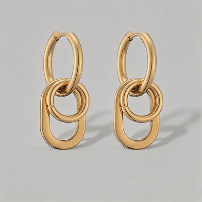 Dual Interlocking Hoop Earring - Shopdayla Wholesale - #8690