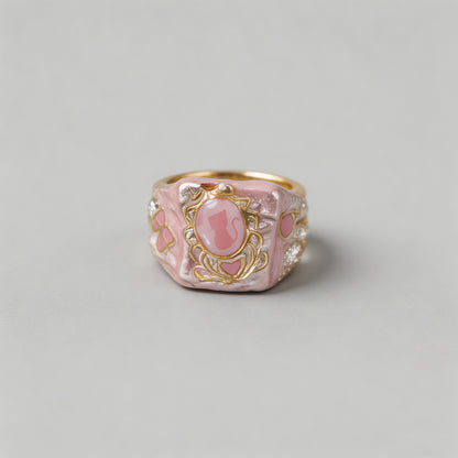Pink Enamel Mother-of-Pearl He - Shopdayla Wholesale - #1314