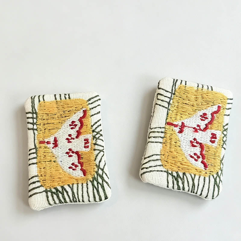 Embroidered Floral Bird Brooch - Shopdayla Wholesale - #4210