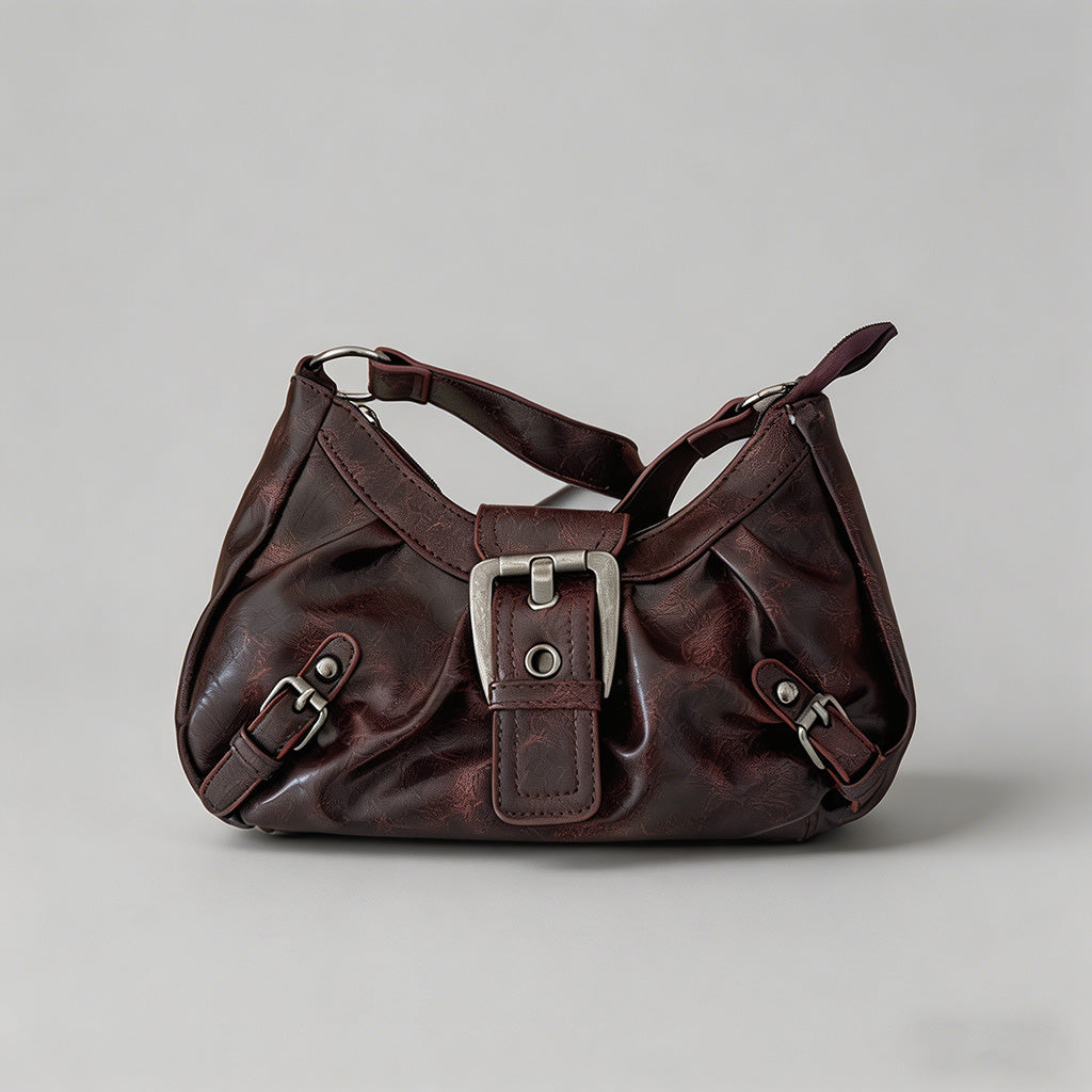 Vintage Washed Leather Hobo Sh - Shopdayla Wholesale - #6994