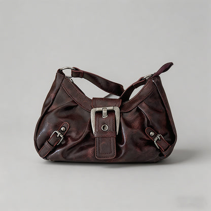 Vintage Washed Leather Hobo Sh - Shopdayla Wholesale - #6994