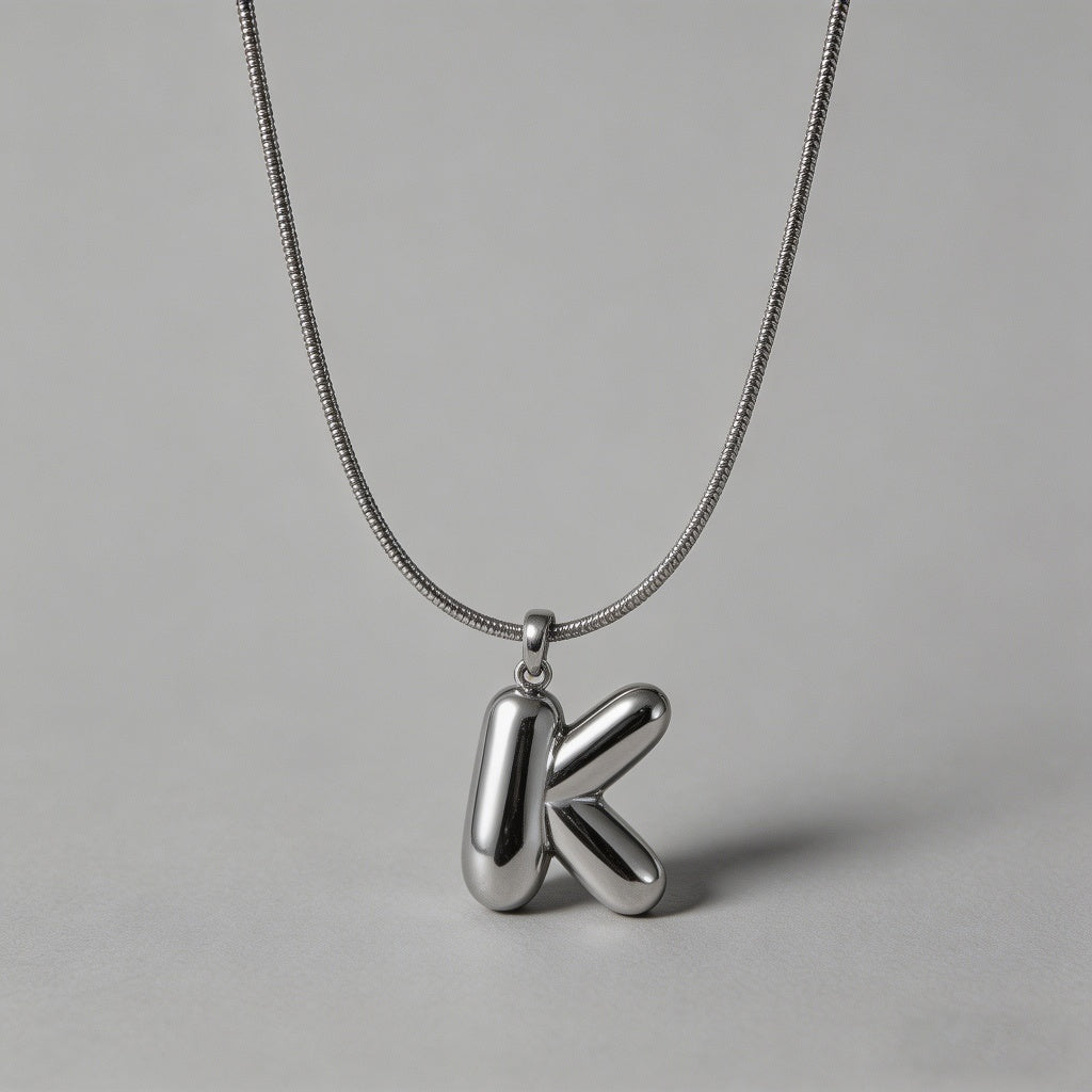 3D Bubble Letter Initial Neckl - Shopdayla Wholesale - #1890