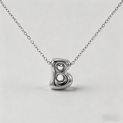 3D Bubble Letter Initial Neckl - Shopdayla Wholesale - #6306