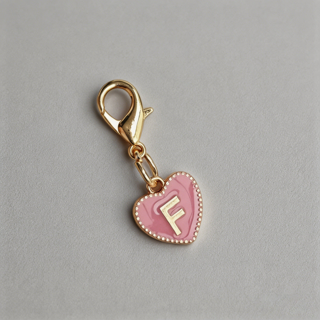 Heart Initial Keychain Charm - Shopdayla Wholesale - #4274