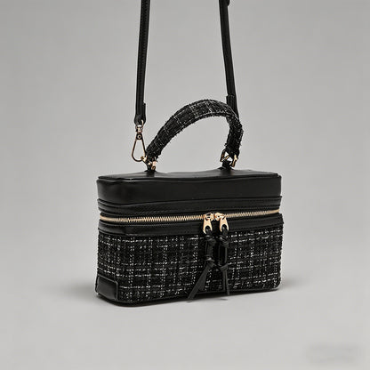 Tweed Boxy Handle  Bag - Shopdayla Wholesale - #3154
