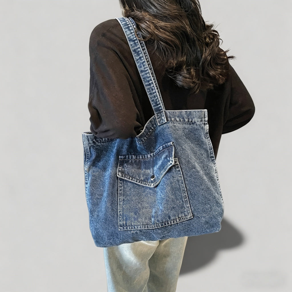 Vintage Denim Tote Bag - Shopdayla Wholesale - #8978