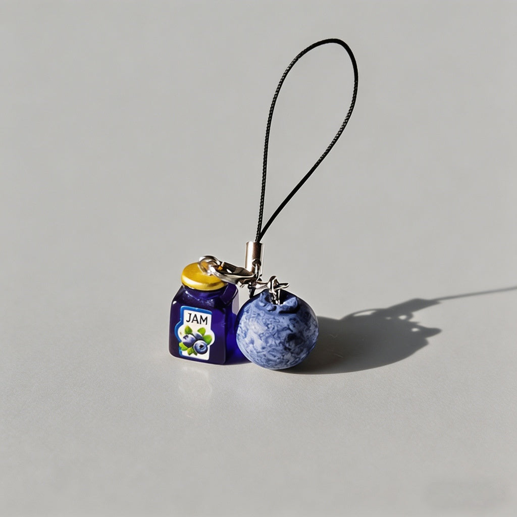 Blueberry Resin & Alloy Keychain