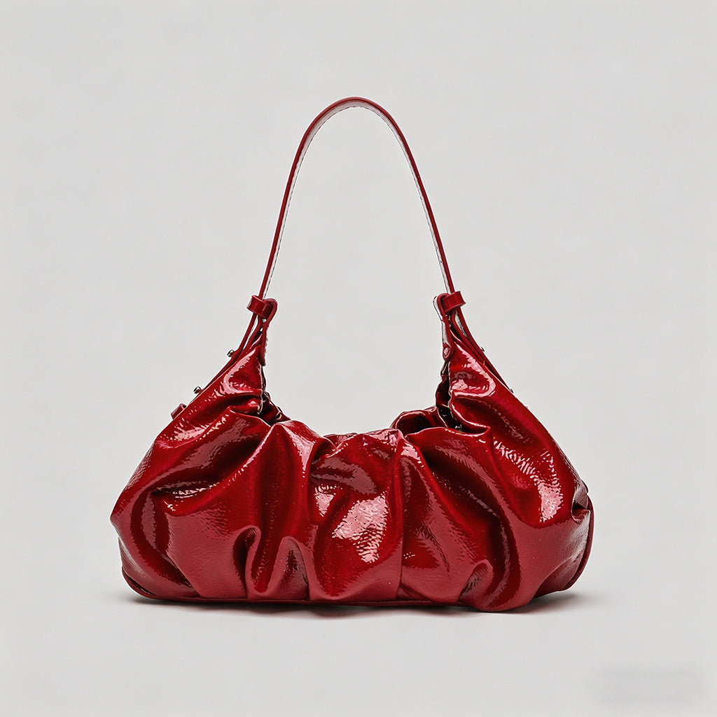 Patent Leather Ruched Shoulder - Shopdayla Wholesale - #0866