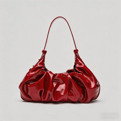 Patent Leather Ruched Shoulder - Shopdayla Wholesale - #0866