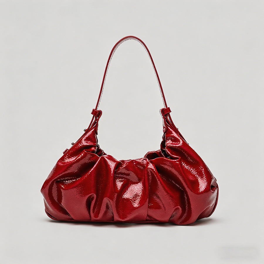 Patent Leather Ruched Shoulder - Shopdayla Wholesale - #0866