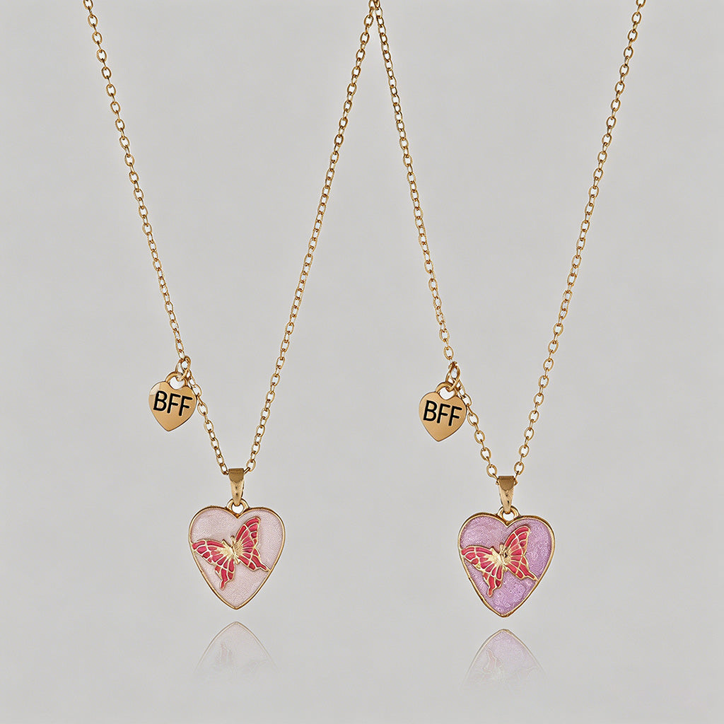 Butterfly BFF Friendship Neckl - Shopdayla Wholesale - #3602
