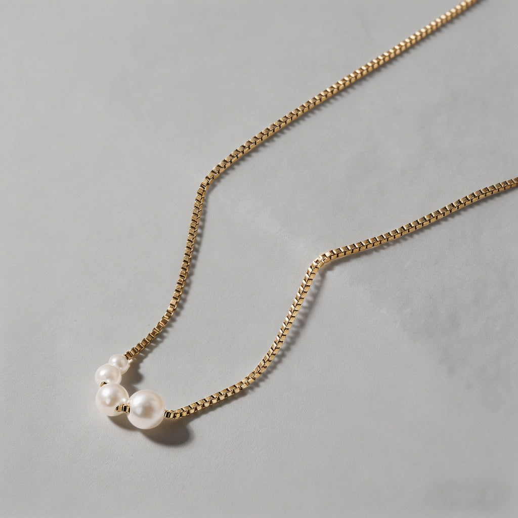 Pearl 18K Gold Plated Stainles - Shopdayla Wholesale - #9538