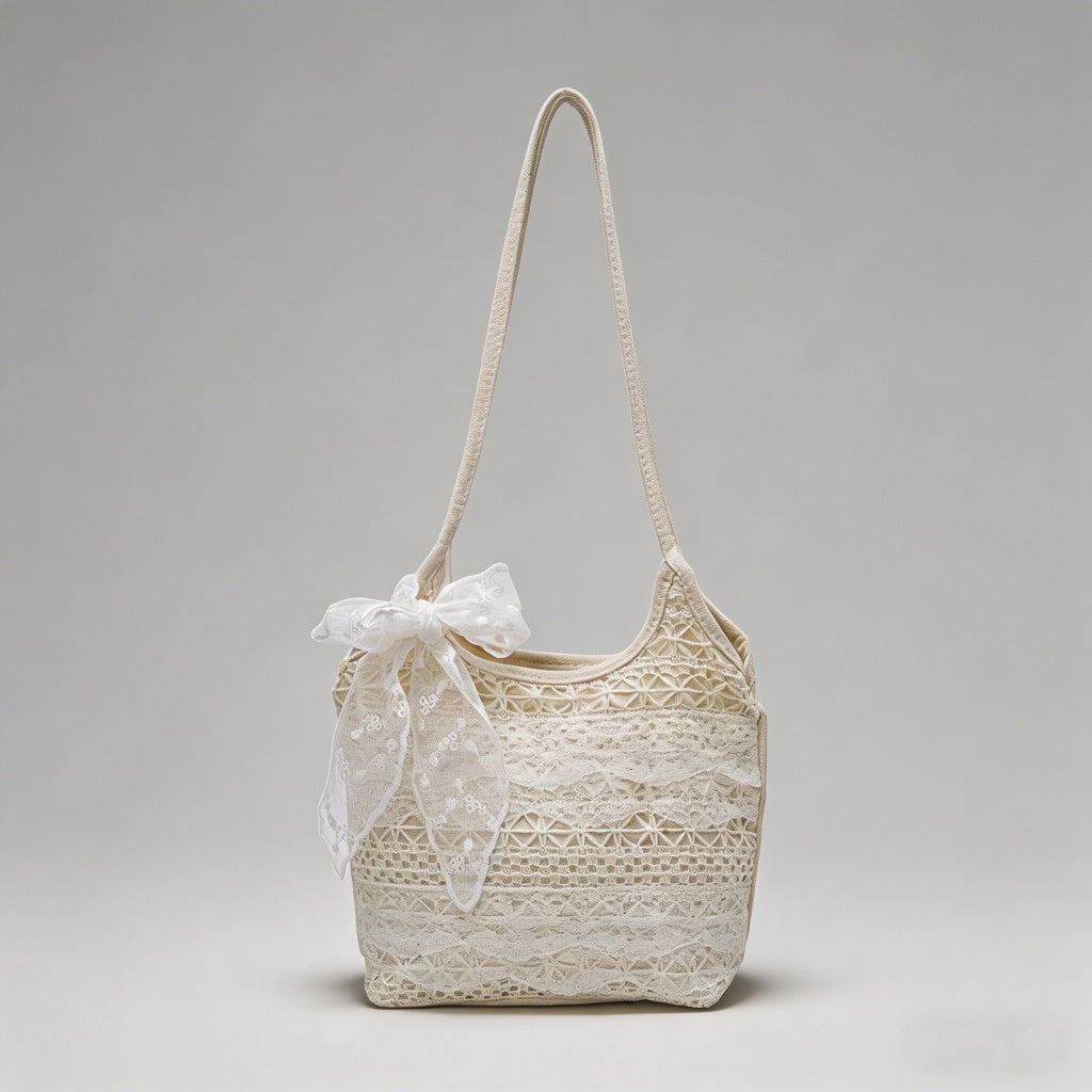 Lace Mesh Underarm Tote Bag - Shopdayla Wholesale - #3042