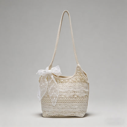 Lace Mesh Underarm Tote Bag - Shopdayla Wholesale - #3042