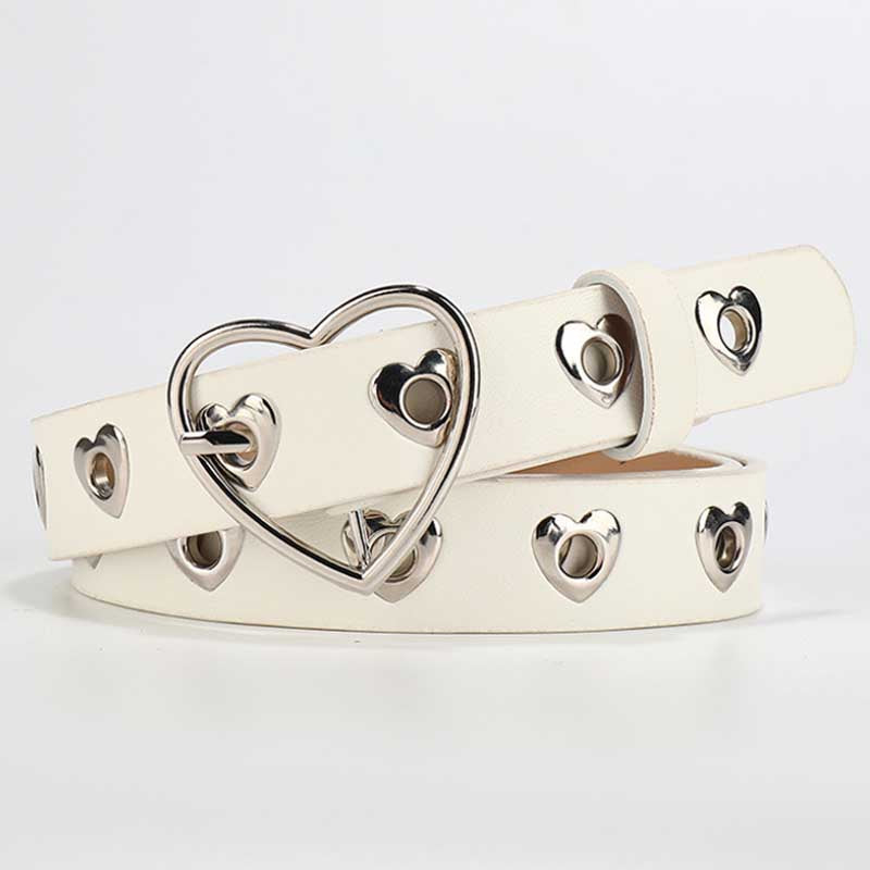 Heart‑Shaped Eyelet Leather Be - Shopdayla Wholesale - #0258