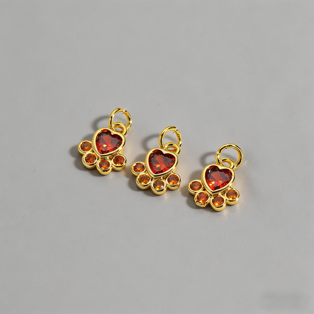 18K Gold Plated Cat Paw Heart - Shopdayla Wholesale - #8850