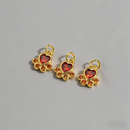 18K Gold Plated Cat Paw Heart - Shopdayla Wholesale - #8850