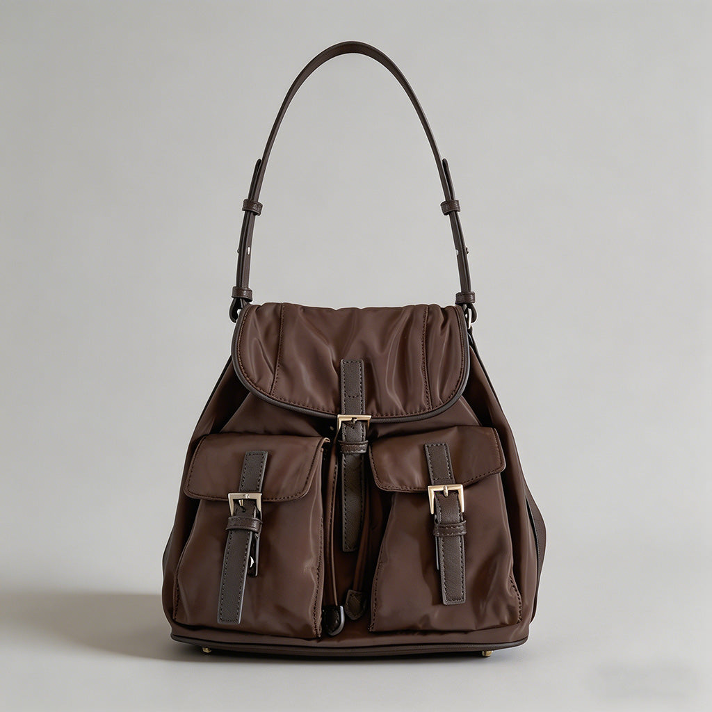 Multi-Pocket Nylon Hobo Should - Shopdayla Wholesale - #3042