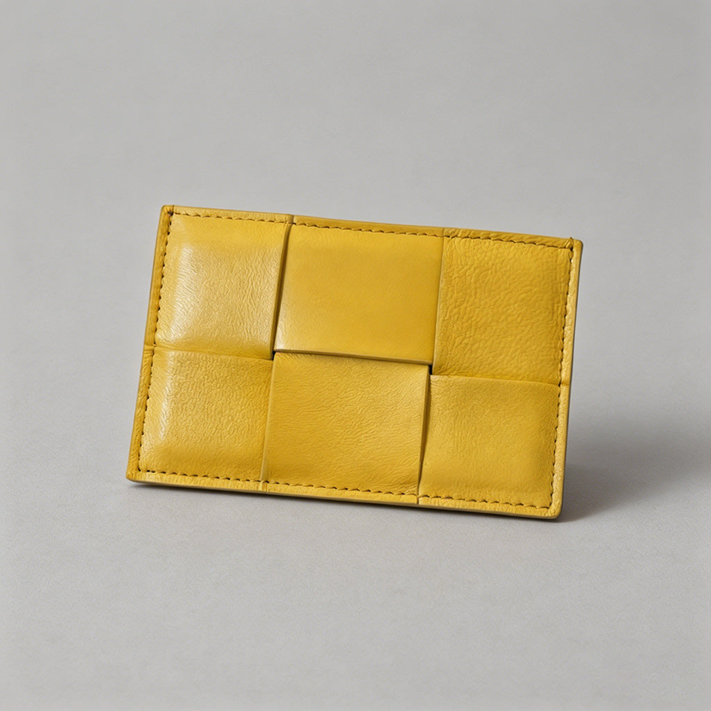 Woven Leather Card Holder