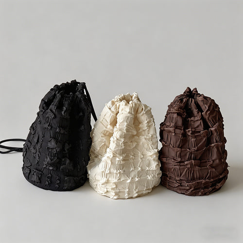 3D Textured Ruched Drawstring - Shopdayla Wholesale - #2082