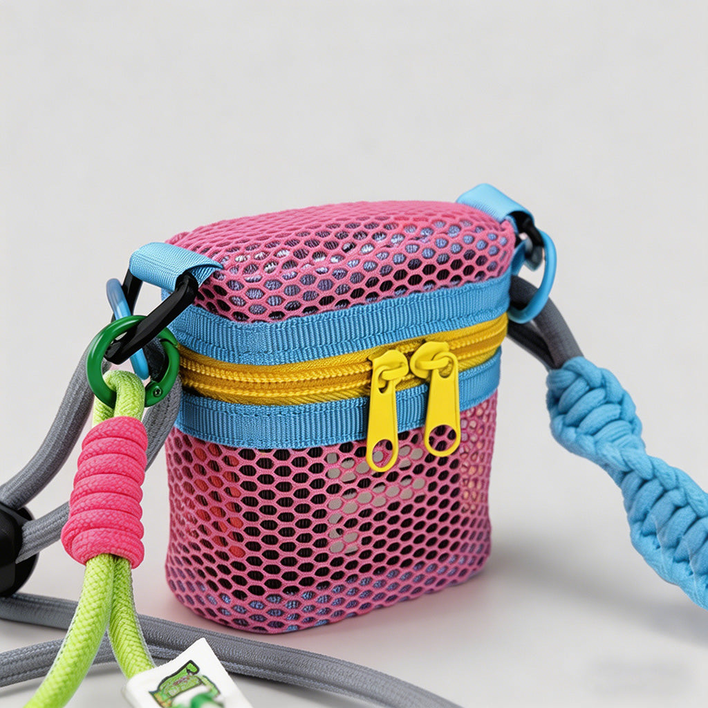 Mesh Cylindrical Crossbody Pou - Shopdayla Wholesale - #9602