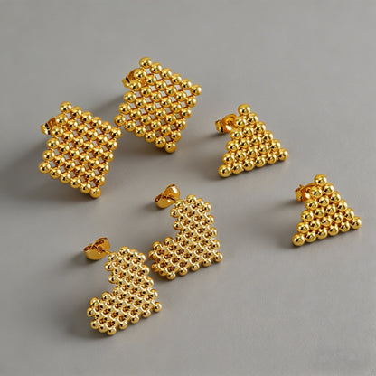 Geometric Beaded 18K Gold Plat - Shopdayla Wholesale - #3922