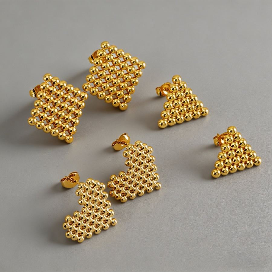 Geometric Beaded 18K Gold Plat - Shopdayla Wholesale - #3922