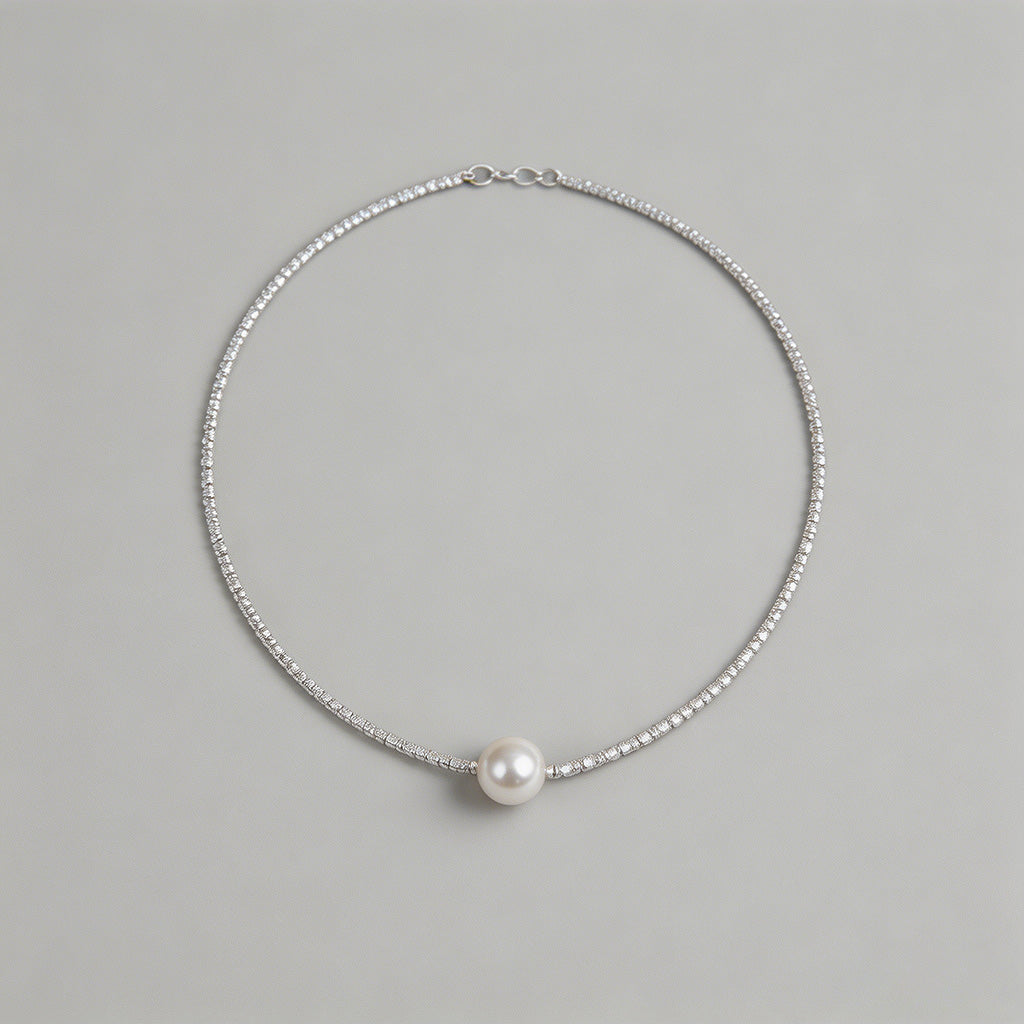 Sparkle Chain Pearl Pendant La - Shopdayla Wholesale - #8098