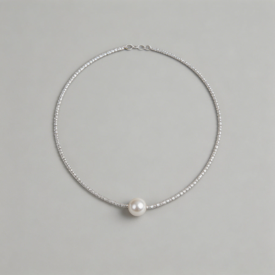 Sparkle Chain Pearl Pendant La - Shopdayla Wholesale - #8098
