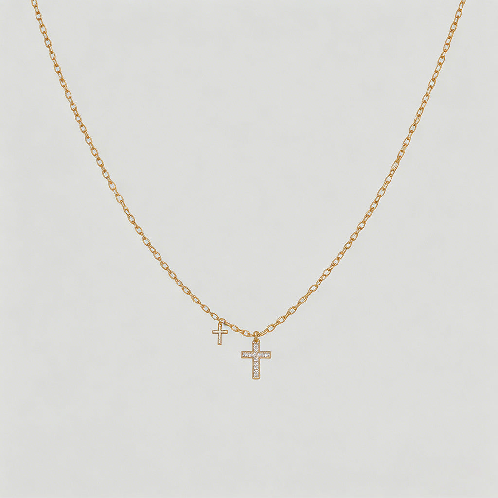 Double Cross Pendant Necklace - Shopdayla Wholesale - #5362