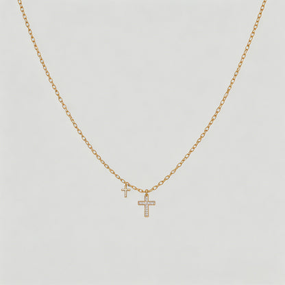 Double Cross Pendant Necklace - Shopdayla Wholesale - #5362
