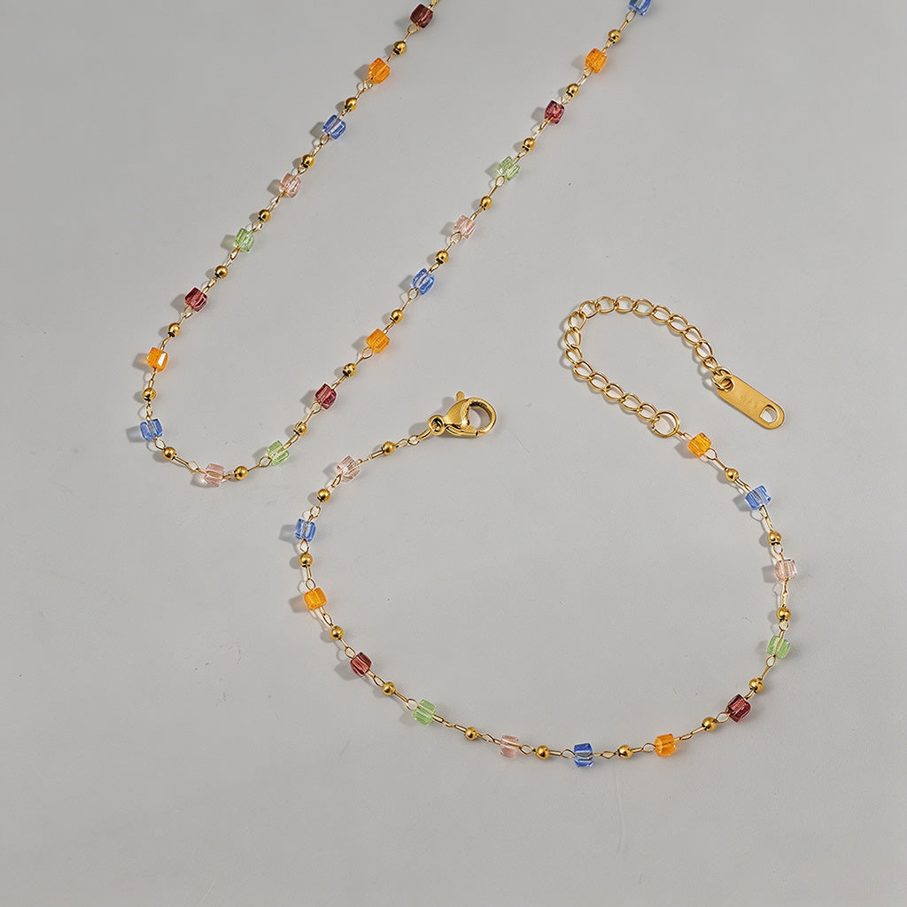Vibrant Multicolor Cube Beaded - Shopdayla Wholesale - #9602