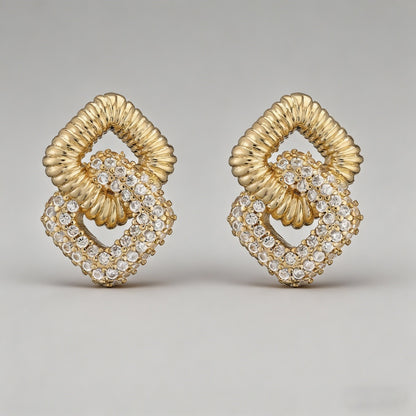 Hoop & Interlock Diamond-Shape - Shopdayla Wholesale - #7202