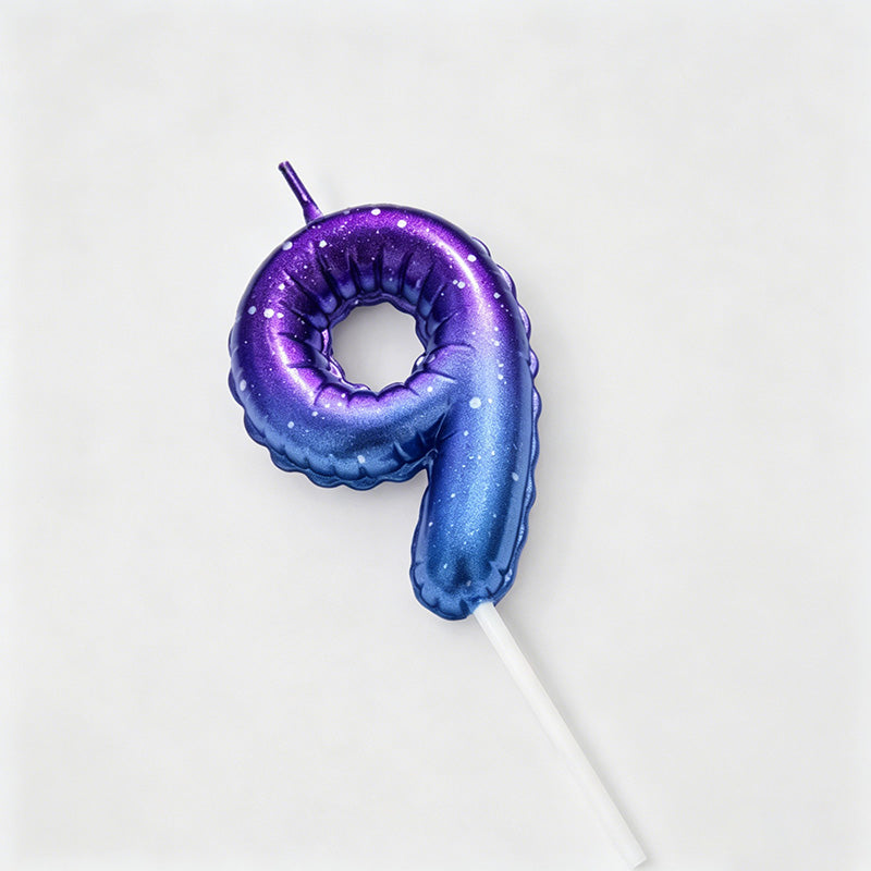 0-9 Gradient Balloon Style Number Birthday Candles
