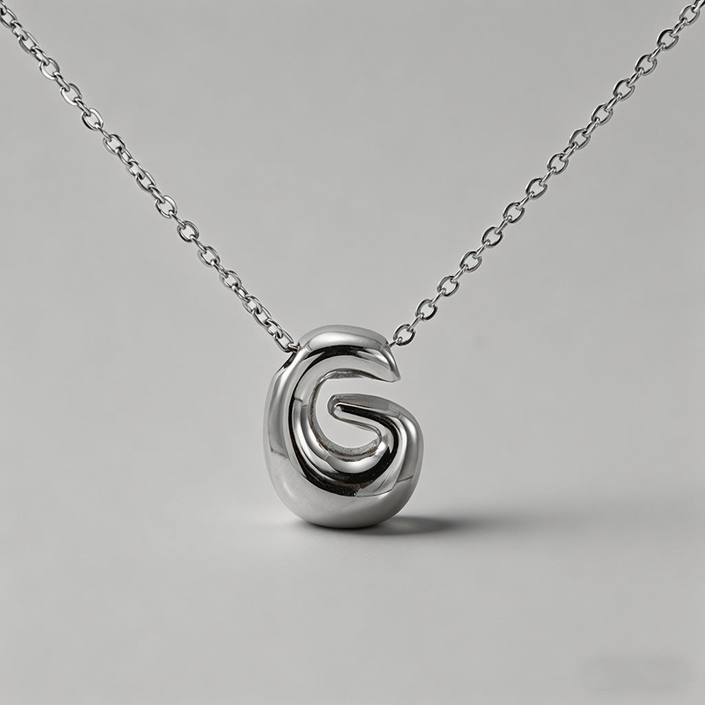 3D Bubble Letter Initial Neckl - Shopdayla Wholesale - #2466