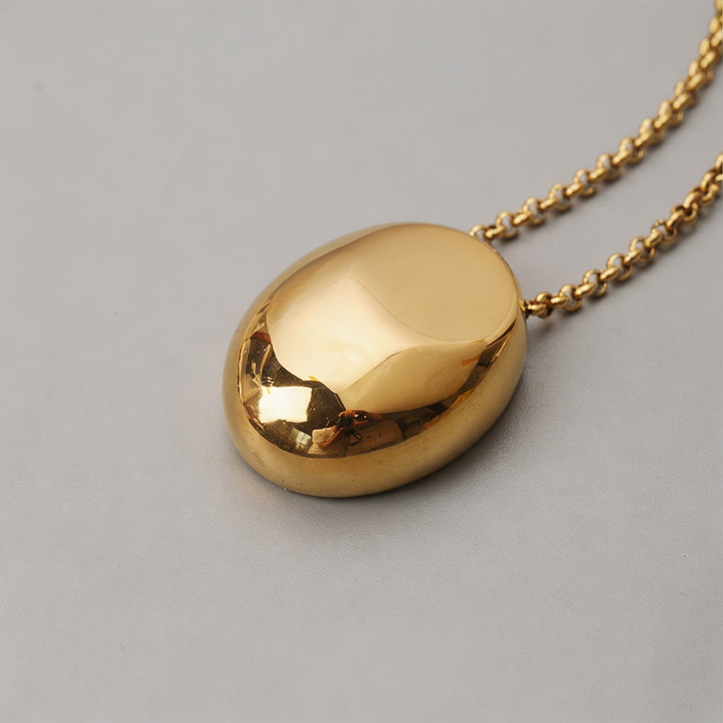 Minimalist Gold Egg Pendant Ne - Shopdayla Wholesale - #4370