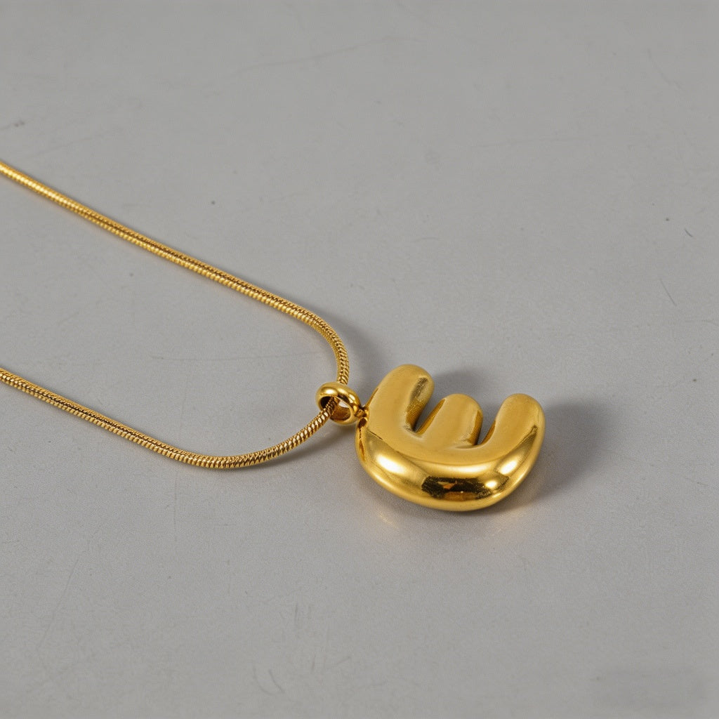 3D Bubble Letter Initial Neckl - Shopdayla Wholesale - #8402