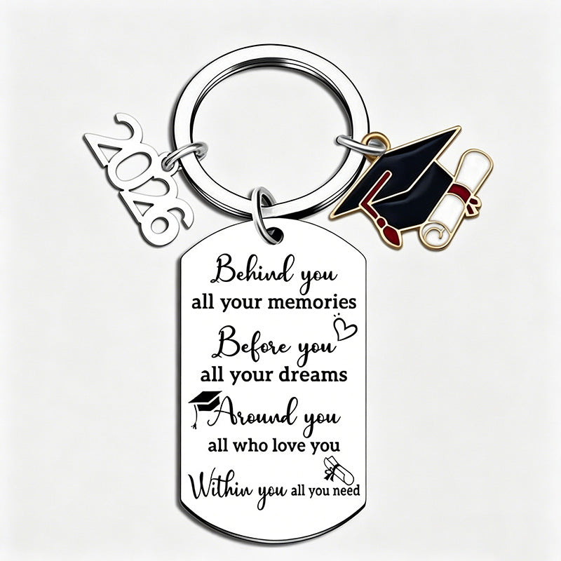 2026 Graduation Stainless Steel Laser Engraved Keychain