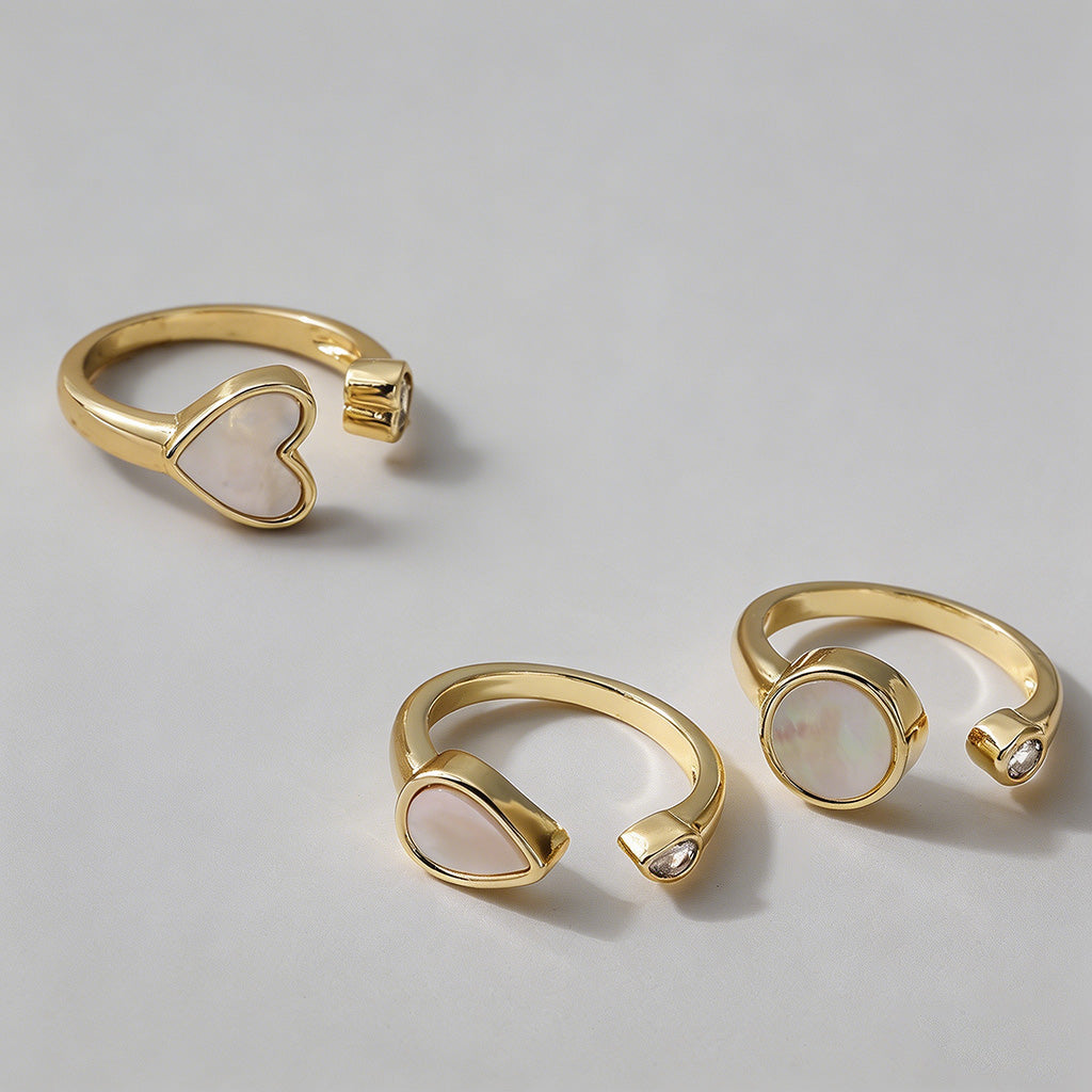 Mother of Pearl Open Cuff Ring - Shopdayla Wholesale - #6962