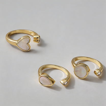 Mother of Pearl Open Cuff Ring - Shopdayla Wholesale - #6962