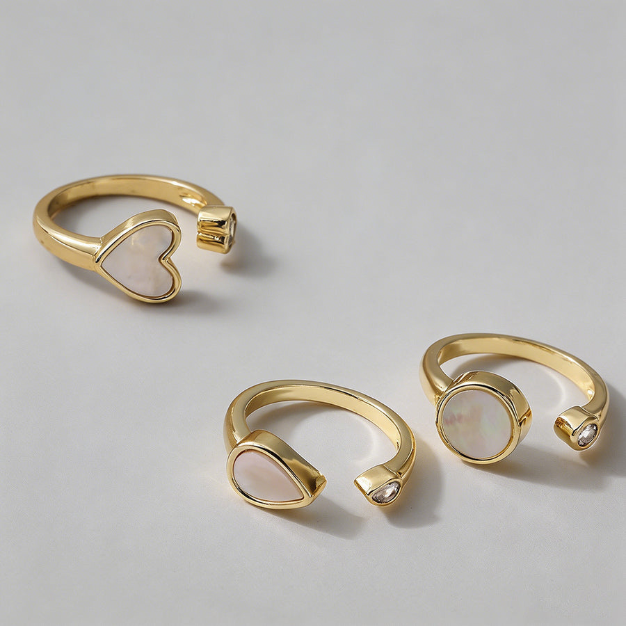 Mother of Pearl Open Cuff Ring - Shopdayla Wholesale - #6962